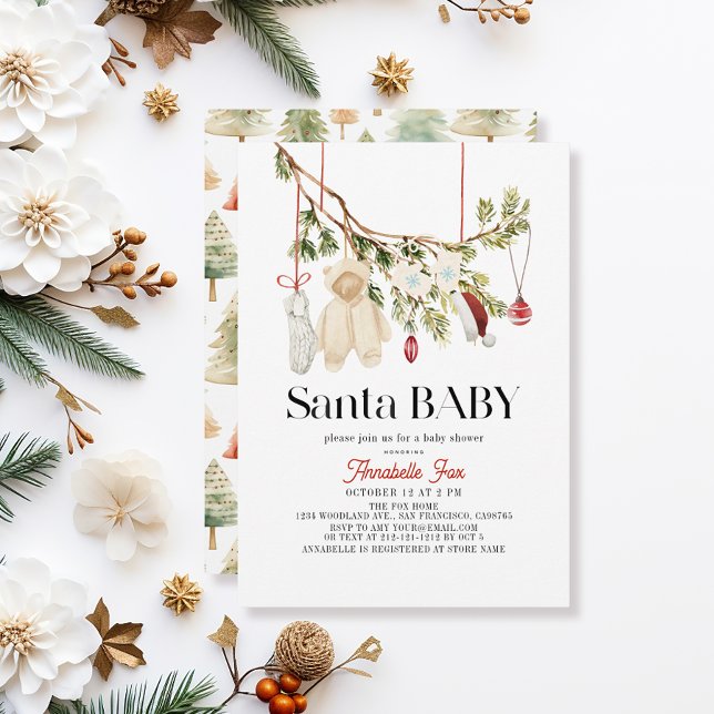 Invitación Baby Shower de ropa de lavado de ropa de Santa Bab (Subido por el creador)