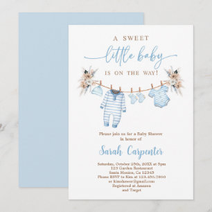Invitación Baby Shower de ropa para bebé