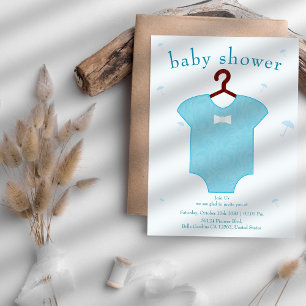 Invitación Baby Shower de ropa simple para bebés