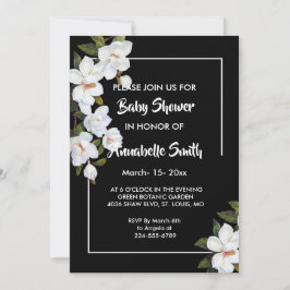 Invitación Baby Shower de rosa blanca vintage