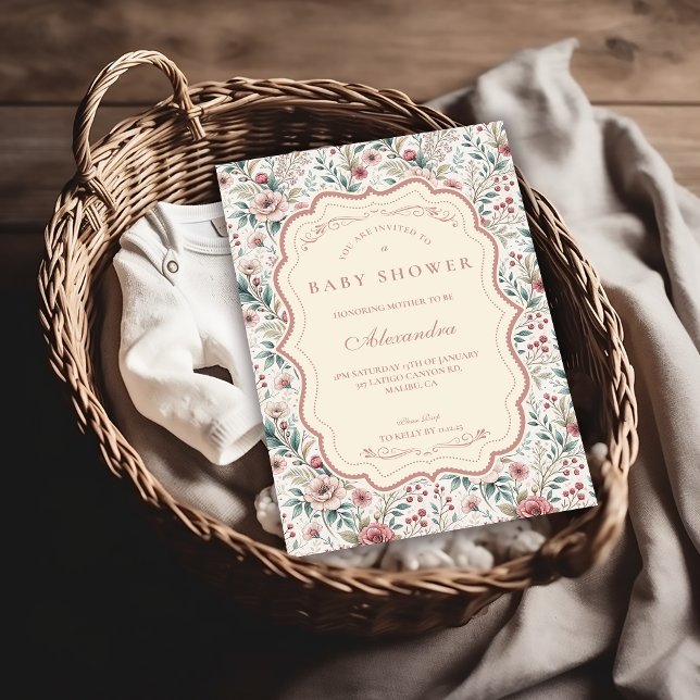 Invitación Baby Shower de Rosa Chic Desgastado (Subido por el creador)