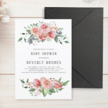 Baby Shower de Rosas de acuarela