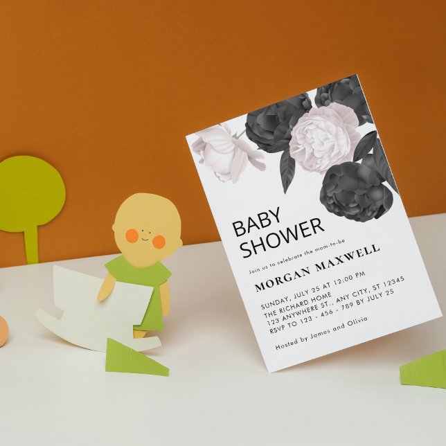 Invitación Baby Shower de Rosas grises oscuros (Subido por el creador)