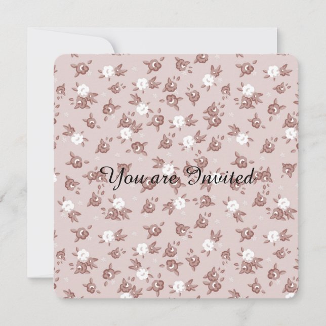 Invitación Baby Shower de rosas rosadas dulces (Anverso)