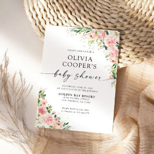 Invitación Baby Shower de Rubor Pink Rose Gold