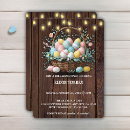 Invitación Baby Shower de Rustic Floral Easter Eggs
