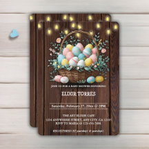 Baby Shower de Rustic Floral Easter Eggs
