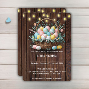Invitación Baby Shower de Rustic Floral Easter Eggs