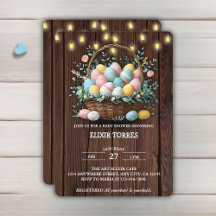 Baby Shower de Rustic Floral Easter Eggs