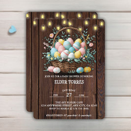 Invitación Baby Shower de Rustic Floral Easter Eggs