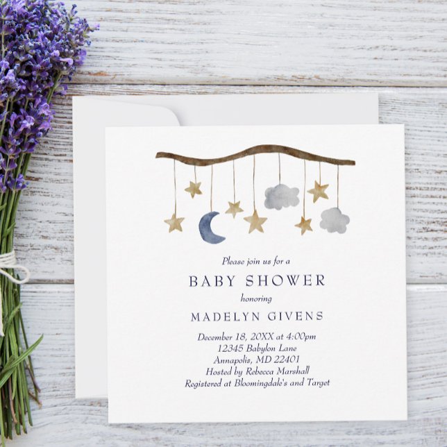 Invitación Baby Shower de Rustic Night Sky (Subido por el creador)