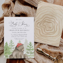 Baby Shower de Rustic Woodland Bear Boy