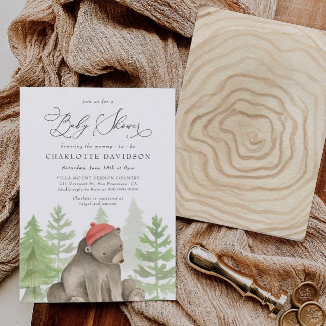 Invitación Baby Shower de Rustic Woodland Bear Boy (Subido por el creador)