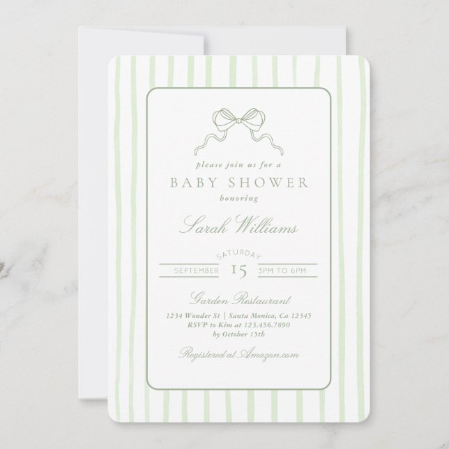 Invitación Baby Shower de sabio caprichoso (Anverso)