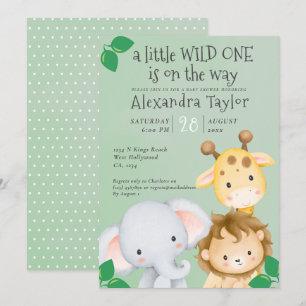 Invitación Baby Shower de Safari Cute personalizado