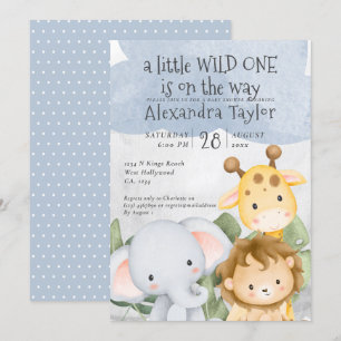 Invitación Baby Shower de Safari Cute personalizado