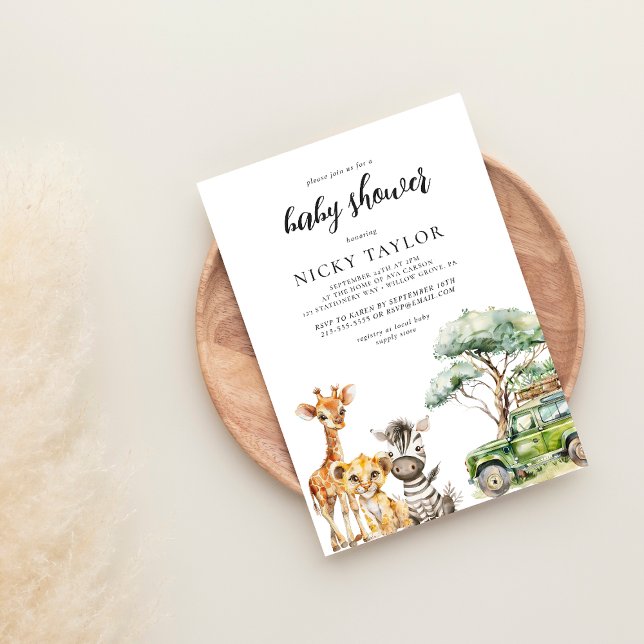 Invitación Baby Shower de Safari de Guardia Animal Cute (Subido por el creador)