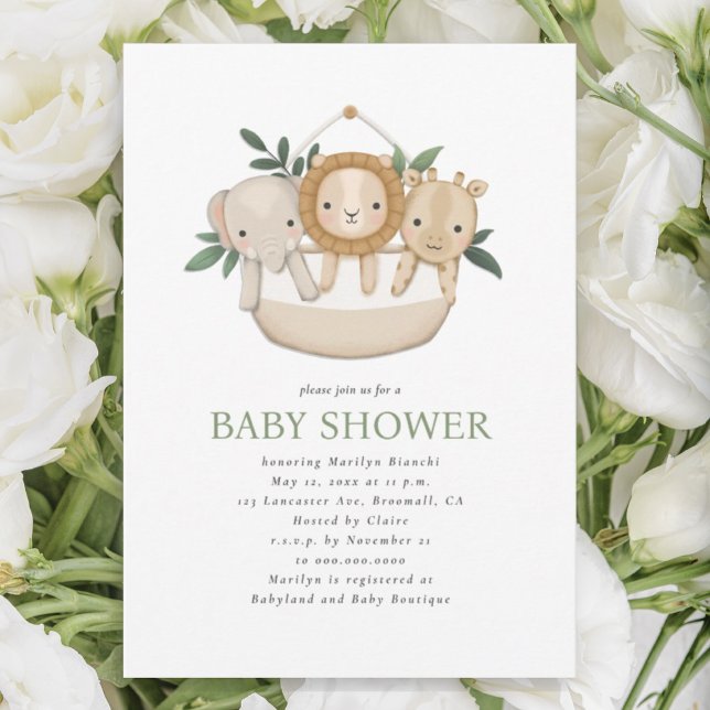 Invitación Baby Shower de Safari Neutral de Género (Subido por el creador)