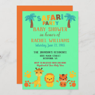 Invitación Baby Shower de Safari Neutral de Género