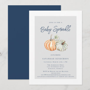 Invitación Baby Shower de salpicadura de calabaza de color de