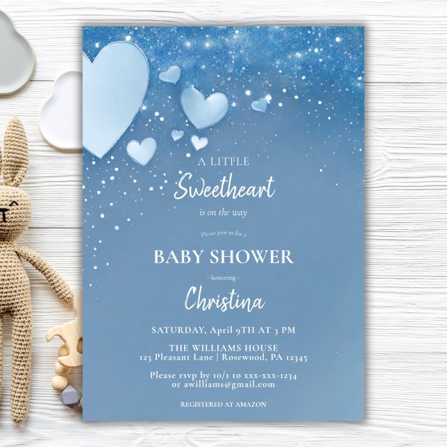 Invitación Baby Shower de San Valentín azul (Subido por el creador)