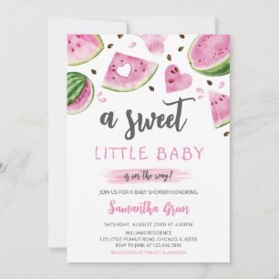 Invitación Baby Shower de sandía rosa