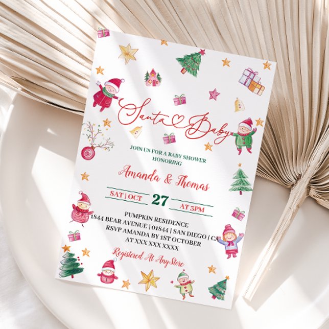 Invitación Baby Shower de Santa de Invierno (Subido por el creador)