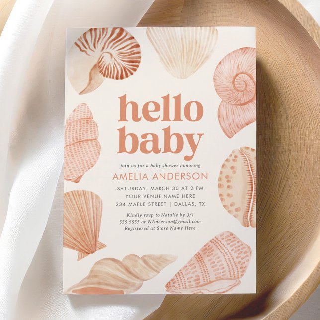 Invitación Baby Shower de Sea Shell Beach (Subido por el creador)