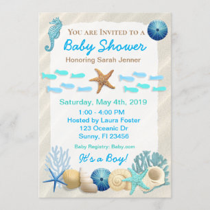 Invitación Baby Shower de Seaside Oceanic Boy