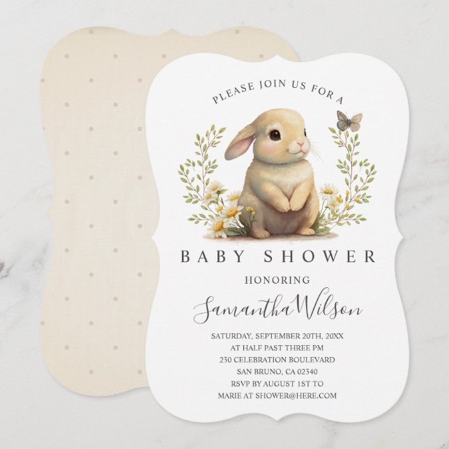 Invitación Baby Shower de Semana Santa para bebes  (Anverso / Reverso)