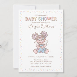 Invitación Baby Shower de Sesame Street Abby Cadabby Confetti