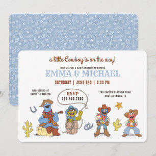 Invitación Baby Shower de Sesame Street Cowboy