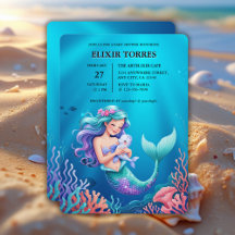 Baby Shower de sirena azul bajo el mar