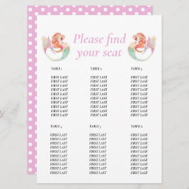 Invitación Baby Shower de Sirena. Gráfico de mesa Bajo el Mar