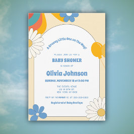 Invitación Baby Shower de Soft Retro Music Groovy 