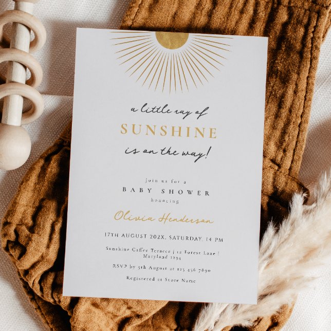 Invitación Baby Shower de sol moderada y minimalis (Subido por el creador)