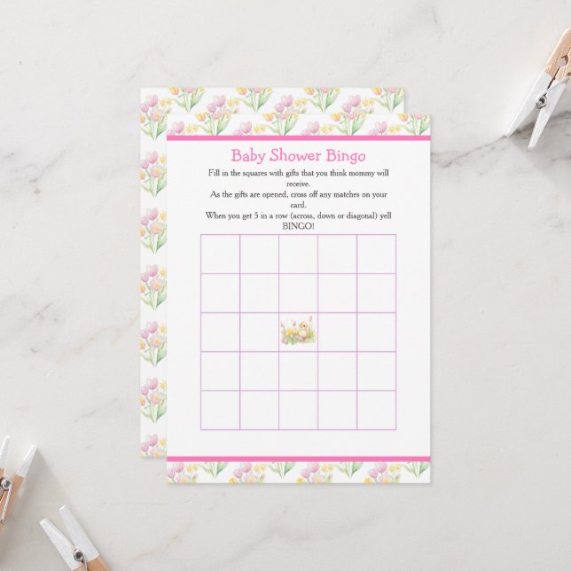 Invitación Baby Shower de Spring Chick (Anverso/Reverso In Situ)
