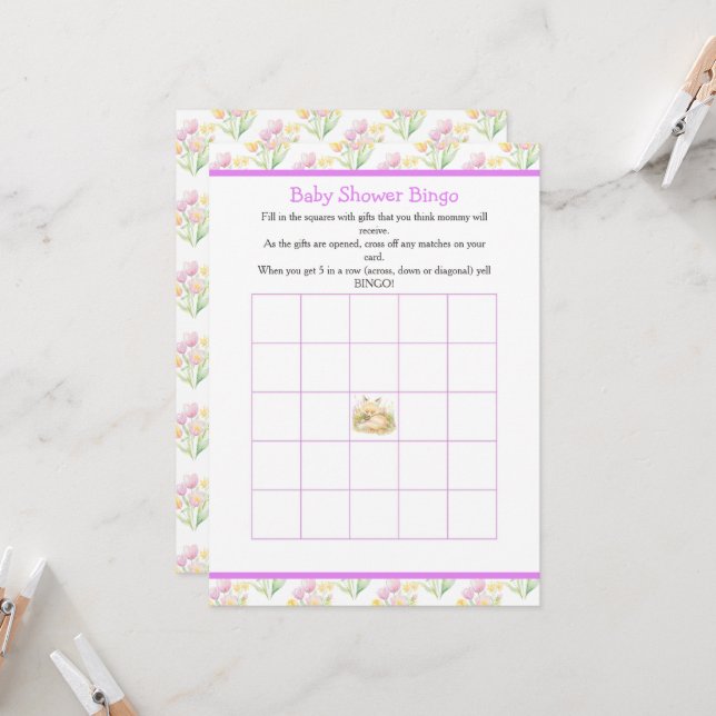 Invitación Baby Shower de Spring Fox (Anverso/Reverso In Situ)