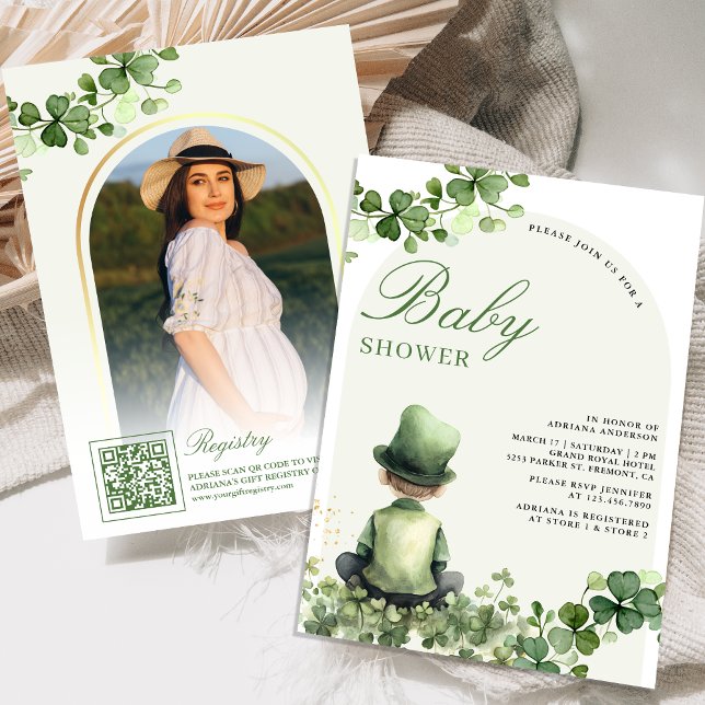 Invitación Baby Shower de St Patrick's Day Shamrock Little Ma (Subido por el creador)
