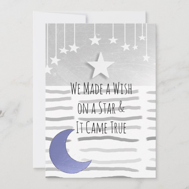 Invitación Baby Shower de Stars and Moon Boy (Anverso)