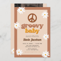 BABY SHOWER de STEVIE Retro 70 Daisy Peace Groovy
