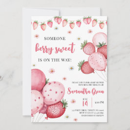 Invitación Baby Shower de Strawberry Balloon