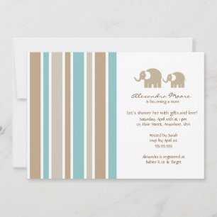 Invitación Baby Shower de Stripes & Elephants