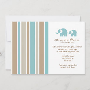 Invitación Baby Shower de Stripes & Elephants