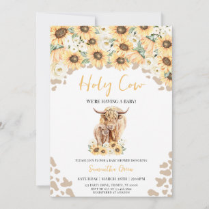 Invitación Baby Shower de Sunflower Holy Cow
