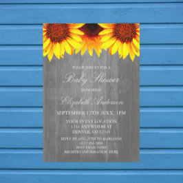 Invitación Baby Shower de Sunflower Rustic Wood