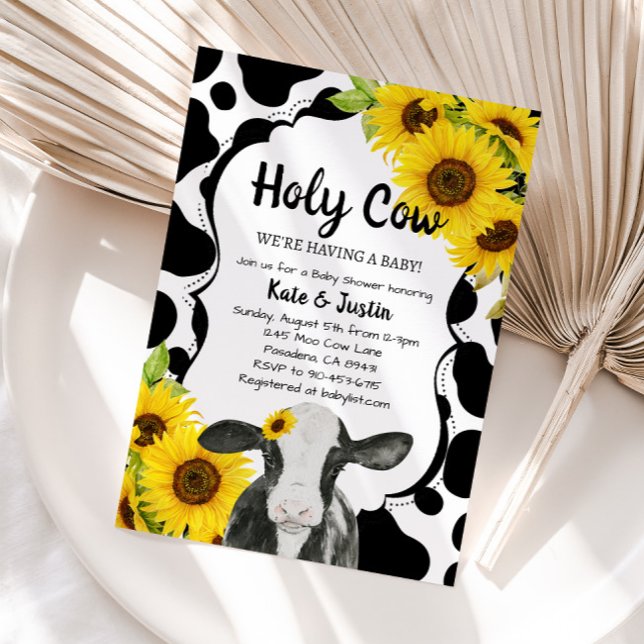 Invitación Baby Shower de Sunflowers Holy Cow (Subido por el creador)