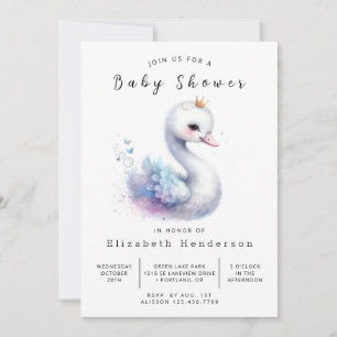 Invitación Baby Shower de Swan de Lake Online
