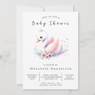Invitación Baby Shower de Swan de Lake Online