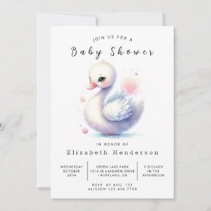Invitación Baby Shower de Swan editable bohemio